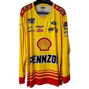 Joey Lagano Shell-Pennzoil Sublimated Uniform Pit Crew Long Sleeve Shirt Sz 4XL